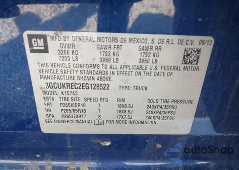 2014 Chevrolet Silverado 1500 1Lt z USA, uszkodzony, nr VIN 3GCUKREC2EG128522